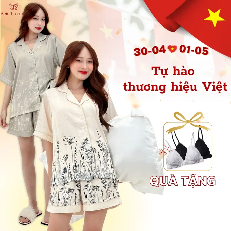 Bộ Đồ Ngủ Pijama Nữ CELIN Áo Form Suông Lụa Ý Cao Cấp 0