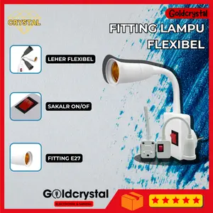 Fitting Lampu Fleksibel E27 Colok Stop Kontak Saklar ON OFF Praktis Portable Plastik Bohlam Leher Lentur 220V