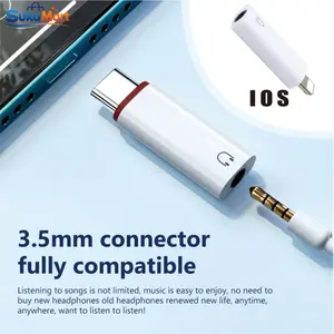 Converter Jack Audio Type-C To 3.5mm Female Adapter Untuk Headset Earphone Kompatibel Huawei Apple HP Type C Support Musik Dan Voice Call