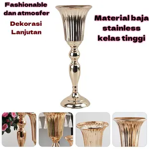 Candle Holder Table Centerpiece for Wedding Flower Vase Decor metal Candle Stand