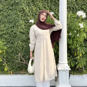 NENA Shifa Outer Tunic - Tunik Wanita Lengan Panjang - Bulkud - Allsize - Outwear Linen