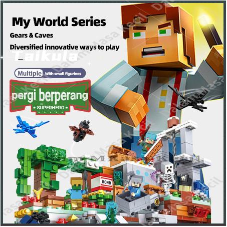 Minecraft Mainan Balok -My world Mainan Anak Block - Minicraft Bangunsusun Model Tree House：140PCS Molka Villa：400PCS Blok Toys Hadiah 6