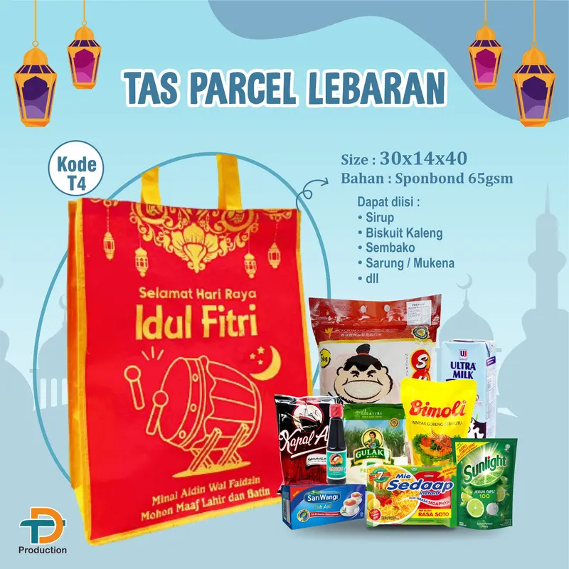 (isi 12pcs) Tas Parcel Lebaran Goodie Bag Idul Fitri Premium 2025 keranjang 4