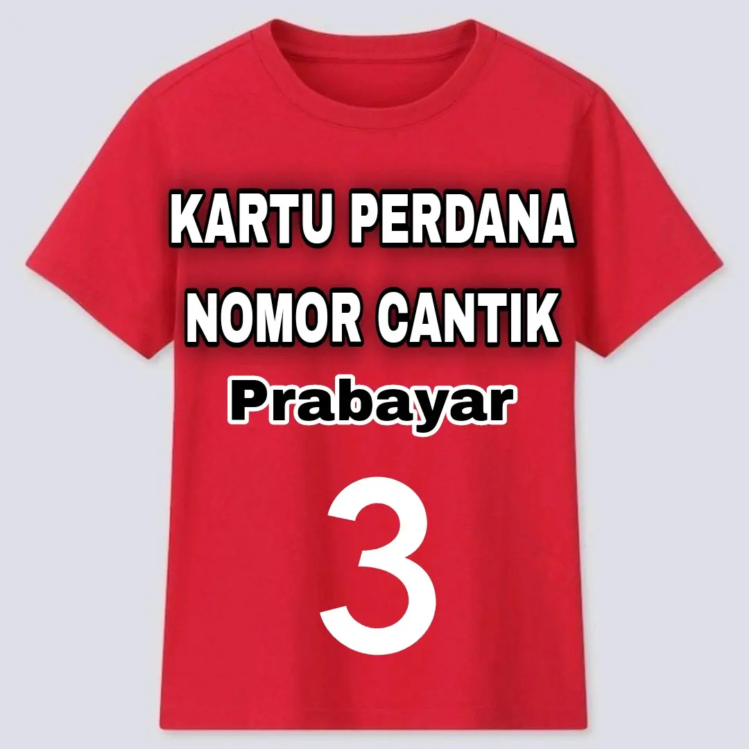 Kaos Merah Kartu Perdana Nomor Cantik Prabayar 3 - Distro Pria