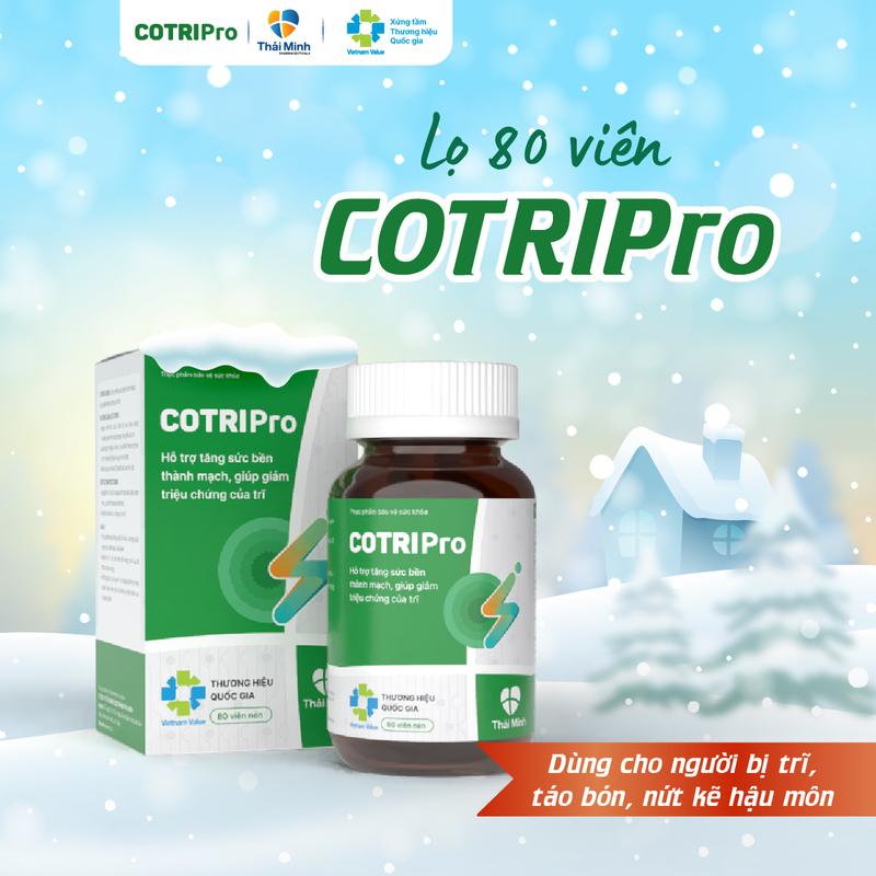 COTRIPro lọ 80 viên uống - Hỗ trợ co búi trĩ bền vững thành mạch cải thiện táo bón - Shop che tên sản phẩm