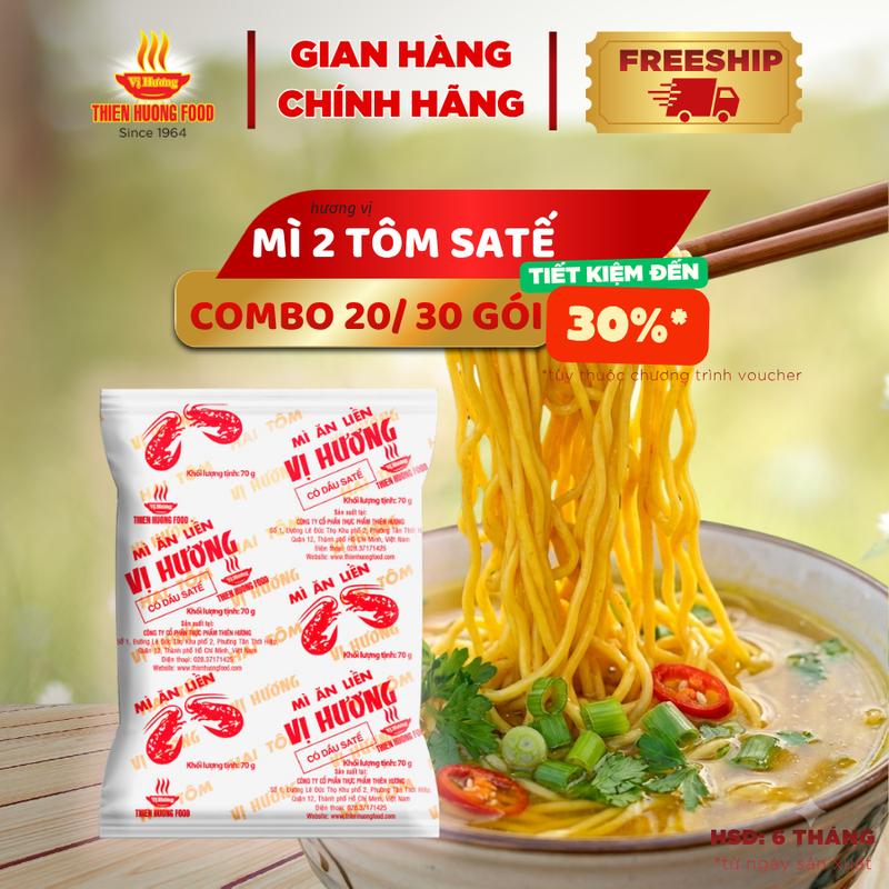 Mì giấy Vị Hương 2 Tôm Satế – 20/30 gói x 70gram.