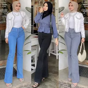 Celana Cutbray Jeans Wanita Highwaist Model Flare Dengan Bahan Jeans Strech Melar Nyaman Stylish