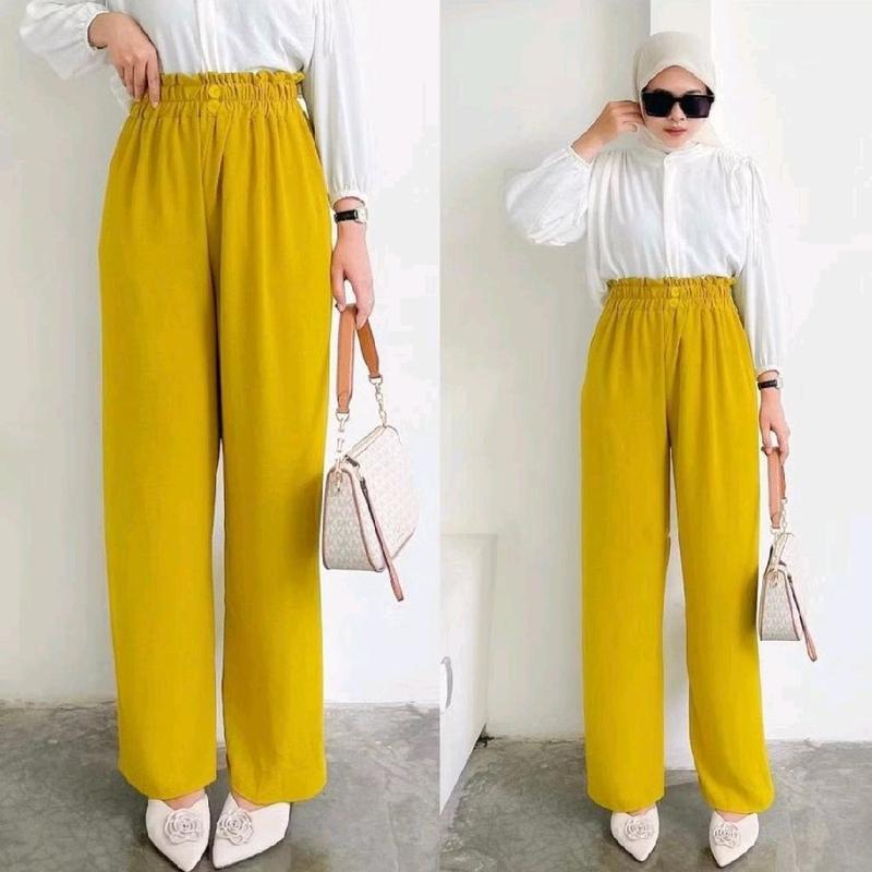 CELANA KULOT WANITA CRINKLE MODEL KANCING DUA MURAH JUMBO 3