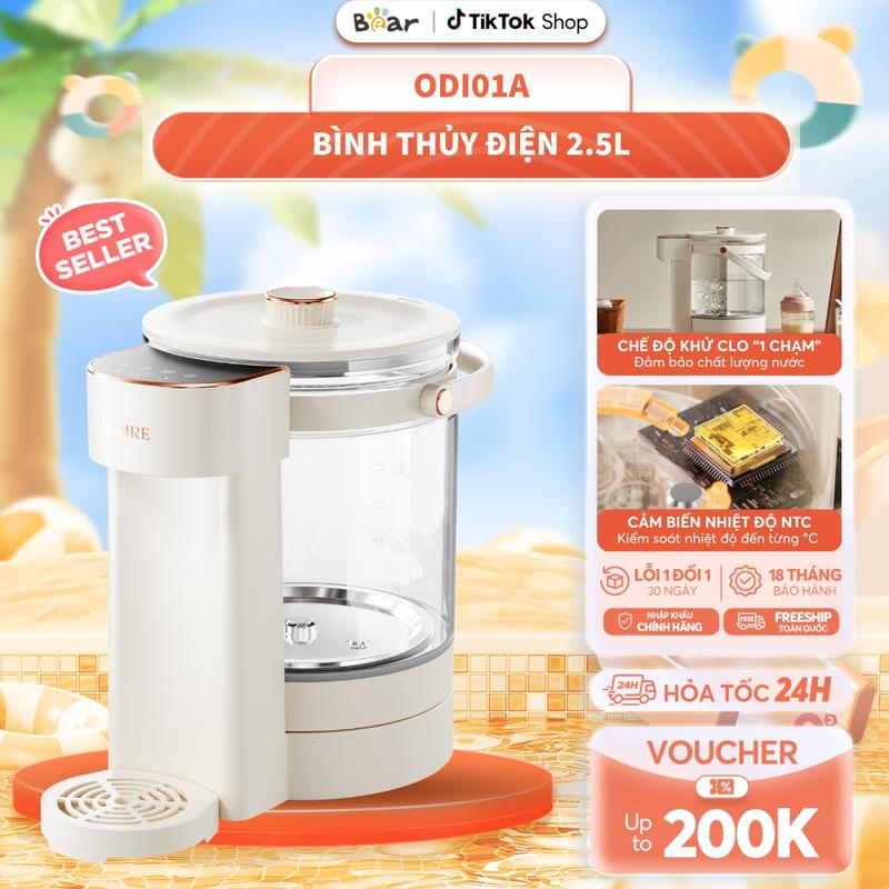 Bình thủy điện OIDIRE 2.5L ODI01A ( ) - Bình đun nước giữ nhiệt pha sữa pha trà, 11 mức nhiệt khử clo