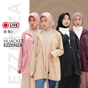 Hijacket - Jaket Muslimah Ezzenza Jaket Hijab Panjang Jaket Hijaber Syar'i Terlaris Kekinian Wanita Outer