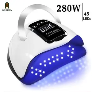 Nail Garden 280W Lampu UV Nail Art with 45Leds Alat Pengering Kutek Led UV Nail Lamp Gel Dalam Full Hitam Lampu