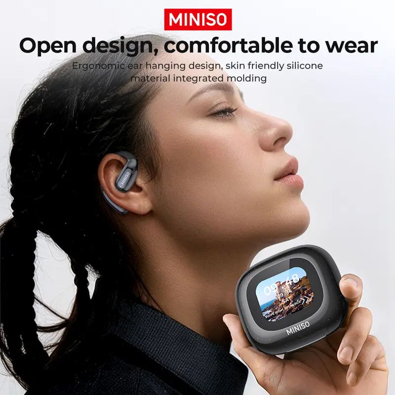 MINISO M96 134 Ngôn ngữ nhét tai nghe, Thích hợp cho du lịch kinh doanh và học tập, Tai nghe chống nước Bluetooth không dây, Thoải mái khi đeo, Tai nghe Bluetooth chất lượng âm thanh rõ ràng Thích hợp cho Android và IOS 7