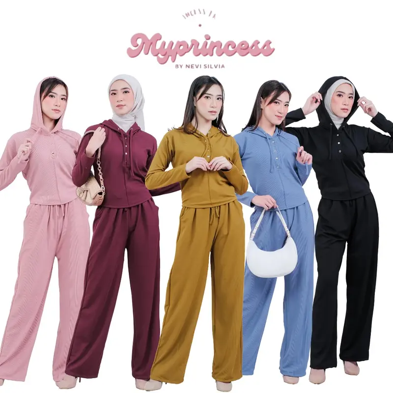 ZENA ONESET HOODIE KNIT PREMIUM | BAJU SETELAN KNIT HOODIE WANITA LENGAN PANJANG | ONE SET KNIT ACTIVEWEAR BY MYPRINCESS 0