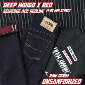 TOTAL DENIM deep indigo x red selvedge acc raw celana denim dan jeans