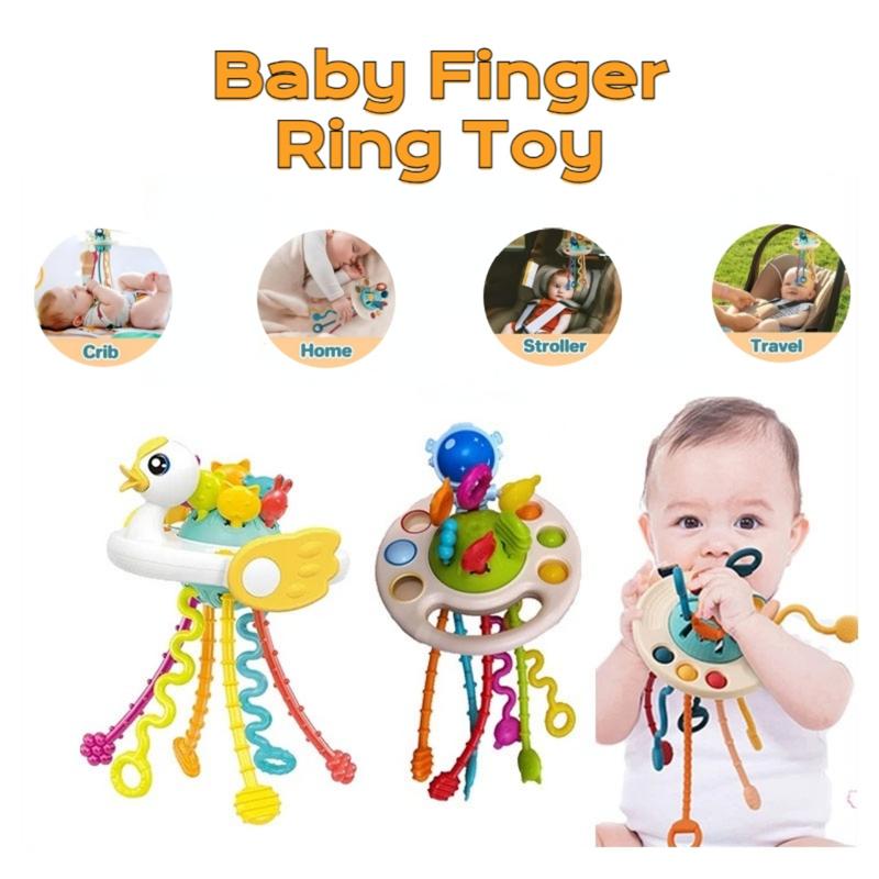 【BHQ】Baby Finger Toys Octopus Pull Rope for Ringing Sensory Education ...