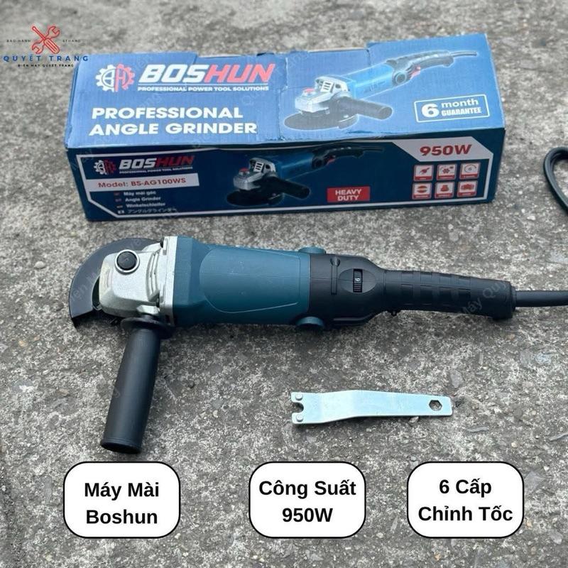 Máy Mài Góc Boshun 100 Công Tắc Bóp Chỉnh Tốc 6 Cấp Công Suất 950W Chuẩn Dây Đồng Bảo Hành 6 Tháng