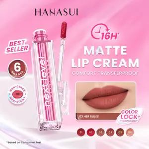 Hanasui Next Level Liplast Cream - Liplast Cream Tahan Lama Pigmented Matte Finish Maximum Coverage Ringan