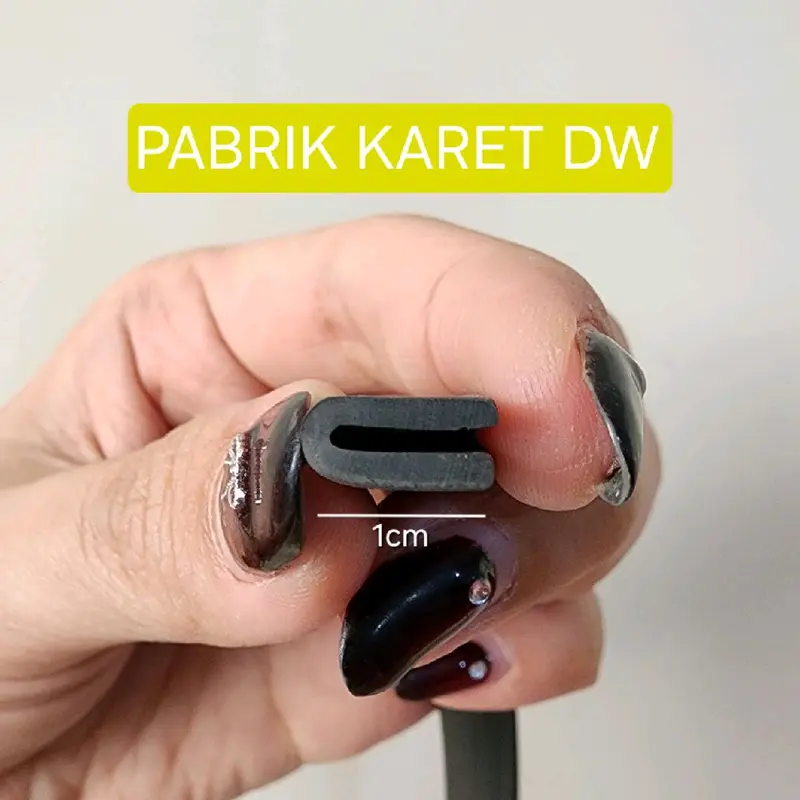 Karet List U Jepit lebar 1cm tipis / KARET LIST HELM LEBAR 1 cm 0