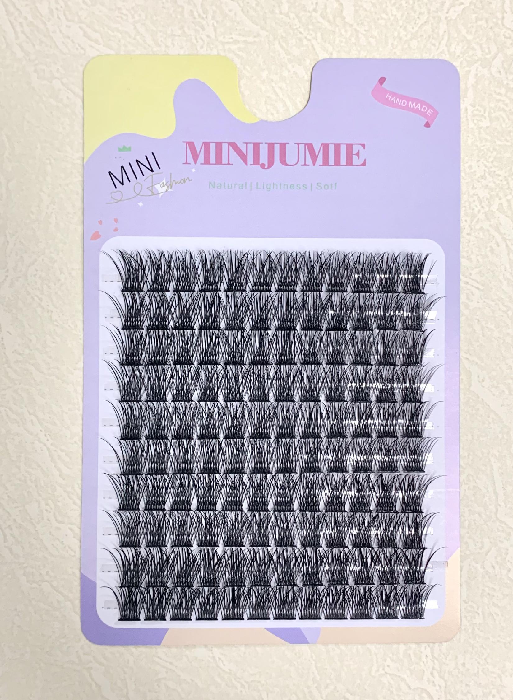 MINIJUMIE Bulu Mata Palsu 14mm dengan Kapasitas Besar dan Keriting Klaster Tunggal Bahan Serat Berkualitas Tinggi Cocok untuk Penampilan Alami Bulumata