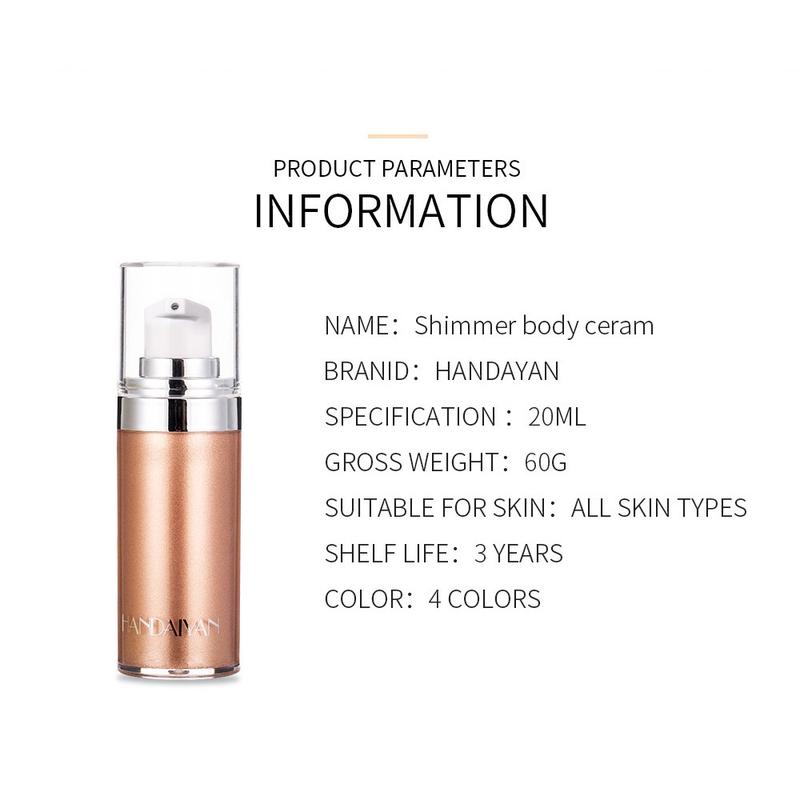 Handaiyan Body Highlighter Body Shimmer Dry Oil Glitter Highlight Body Cream 8