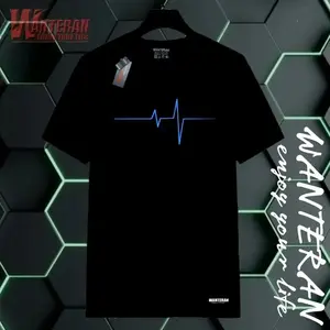 WanteranApparel Kaos Distro Pria Original Bandung WanteranApparel Baju Distro Pria  KaosDistro Latasan Katun 100% Leher Bulat Longgar Trendi 1231A50 Katun Bulat Lokal Wanita Hitam Kerah Motif Dewasa Unik Polos Panjang Panjang