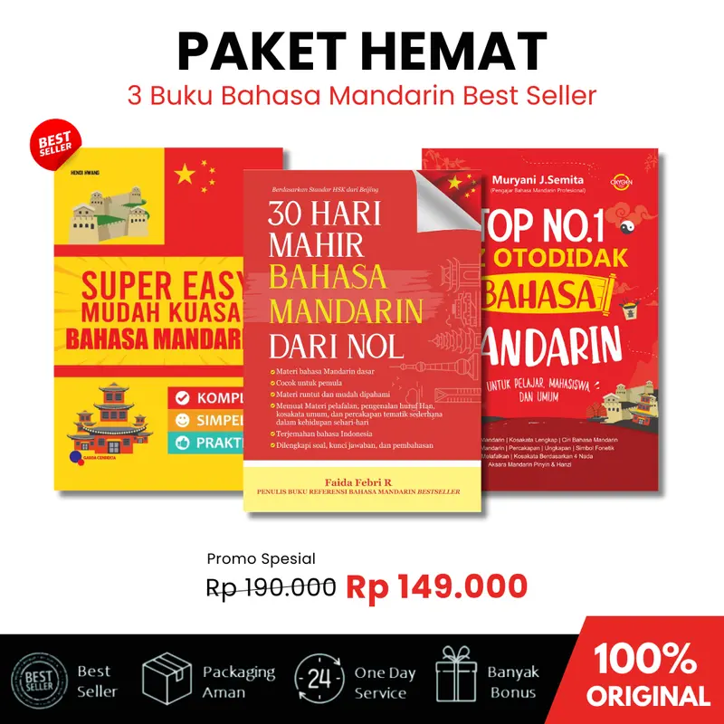 Paket Murah 3 Buku Bahasa Mandarin Best Seller 0