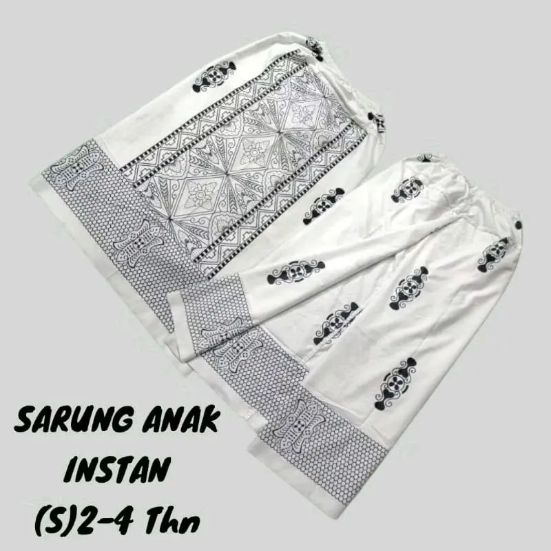 SARUNG ANAK INSTAN 2th-11th MOTIF PRINTING BATIK SARANG TAWON TERBARU 2025 KEREN NYAMAN Muslim Celana Sarung Santri  Katun
