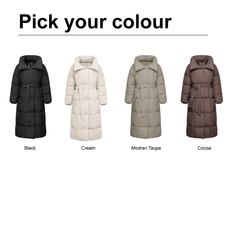 PUFFIT Extra Long Hooded Premium Puffer Jacket Water Repellent Double-open Zip Hooded  Puffer Jacket Womenswear Coats 1