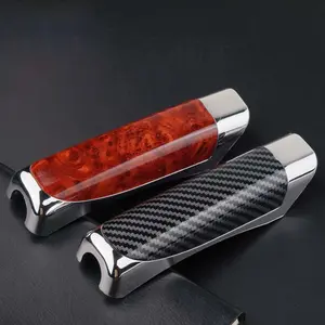 【POOUIOT】Aksesori Dekorasi Mobil - Cover Pelindung Gagang Rem Tangan - Material Karbon Berkualitas - Cocok Untuk Semua Jenis Mobil Car Kendaraan 13cm×2.5cm×3.3cm