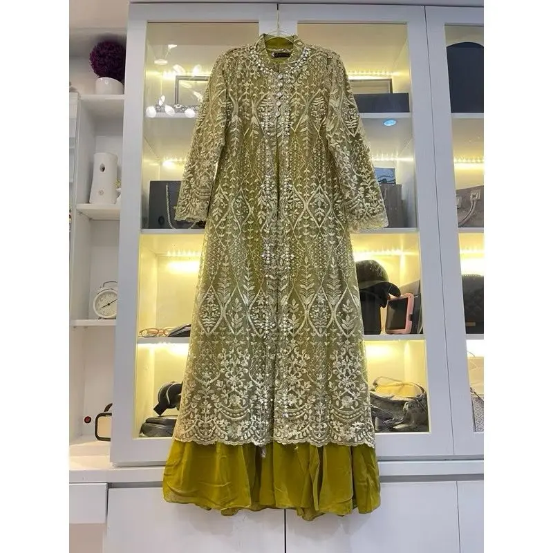 Gamis brokat terbaru 2025 mewah kekinian / gamis lebaran 2025 model gamis terbaru / gamis pesta mewah elegan / gamis kondangan mewah terbaru 8