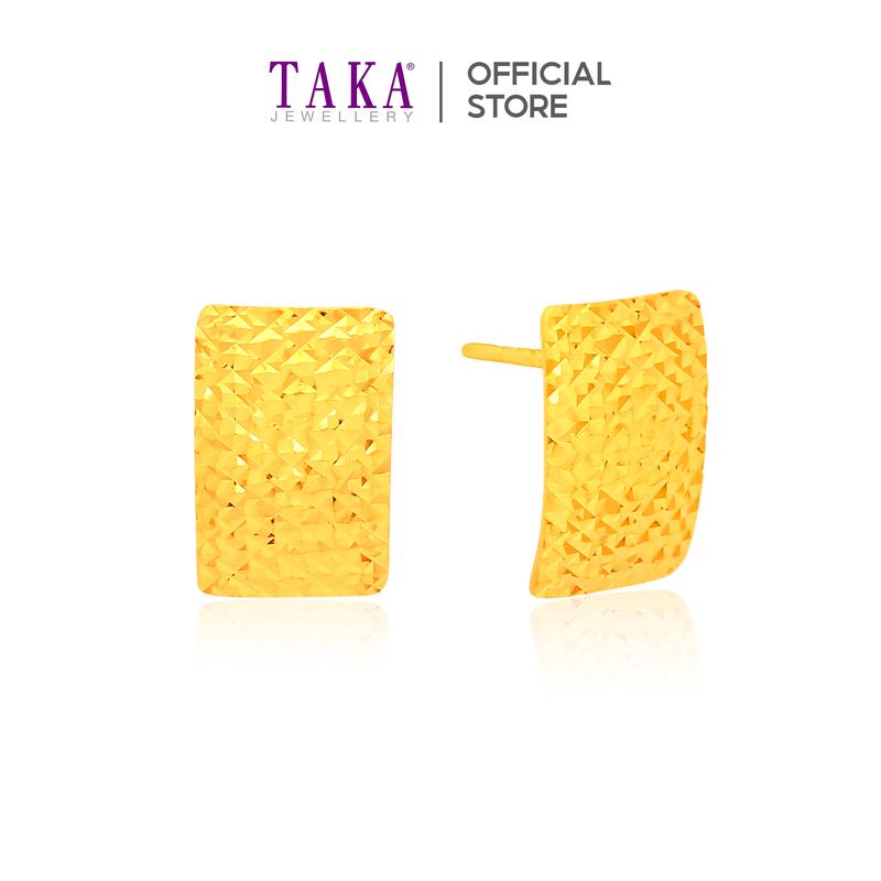 TAKA Jewellery 999 Pure Gold Stud Earrings with Rubber Backing 0