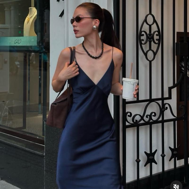 Đầm Lụa 2 Dây Form Dài Có Mút