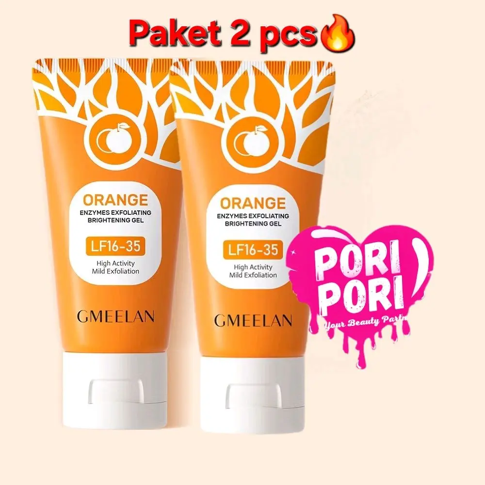 GMEELAN 2 PCS Orange Exfoliating Gel 50g  Perawatan Kulit Peeling Eksfoliasi Wajah Mencerahkan Kulit