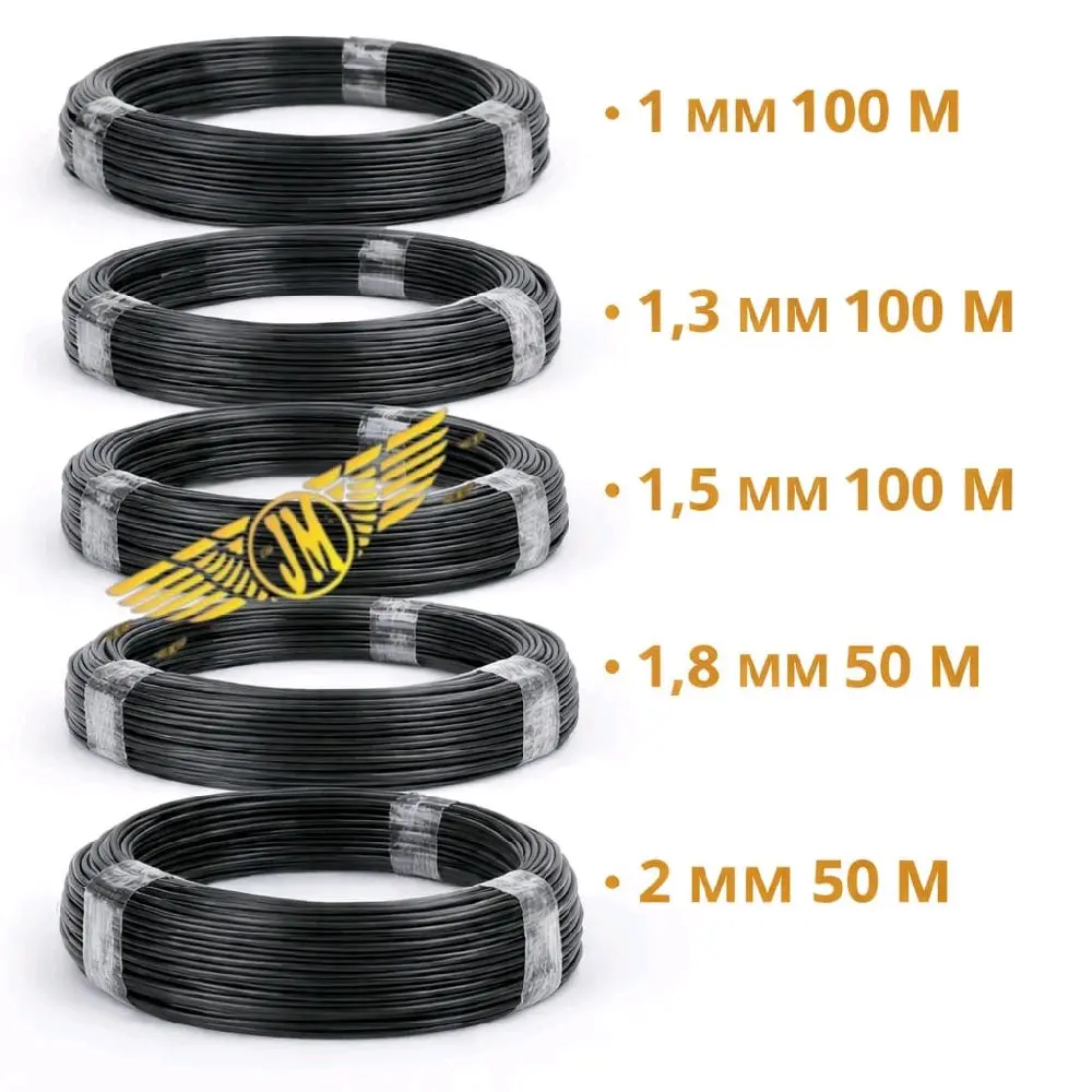 Ruji Fiber Hitam Glossy 1mm 100M, 1,3mm 100M, 1,5mm 100M, 1,8mm 50M, 2mm 50M 2,5mm 50M