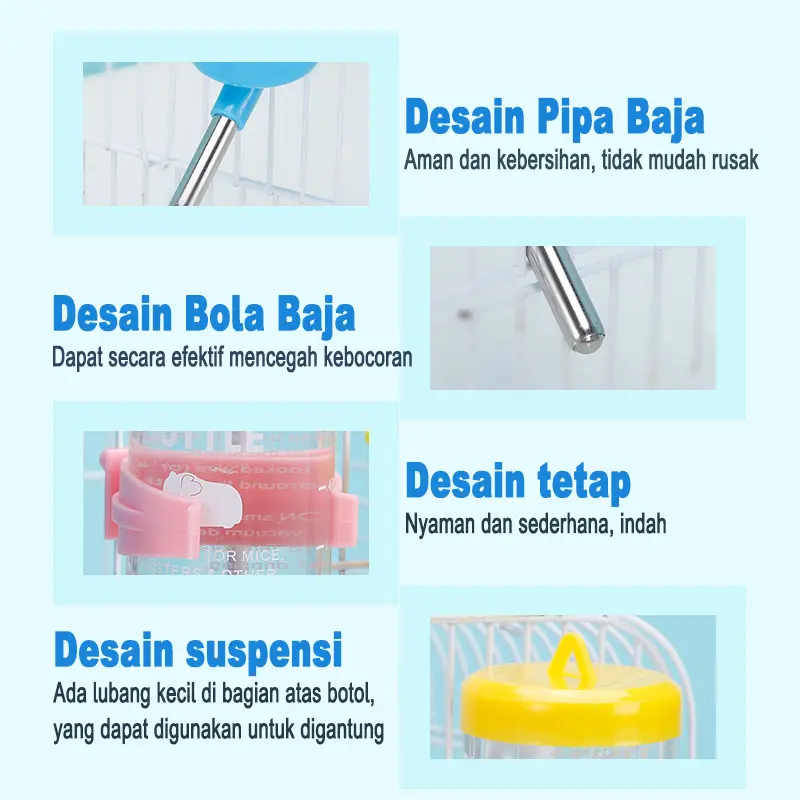Botol Minum Kucing Kelinci 80ml Botol Air Hamster Portabel Tempat Minum Botol GANTUNG PET DRINKING BOTTLE 6