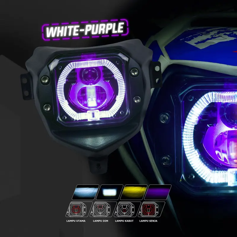 Harvy MX Reflektor Twin LED PNP CRF 150 KLX BF DT WR 155 Lampu depan Extra Bright 3