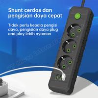 Gambar KIVEE Multi-Fungsi Stop Kontak 6-in-1 Sakelar Satu Tombol Colokan Listrik 3 Lubang USB & Type C Fast Charging Max 2500W Kabel 2M Hitam Peralatan - KV-ZGN10 Putih 6 in 1 dari Kivee Official Store Kab. Tangerang 4 Tokopedia
