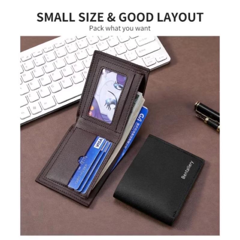 Promo Termurah Dompet Pria Import Material PU Leather Termurah dengan Slot Kartu Hitam Kulit 1