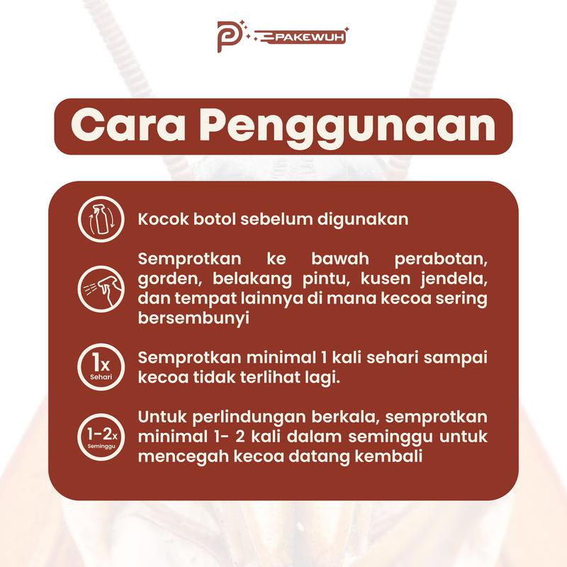 Pakewuh - ByeRoach Pengusir Kecoa 250 ML Cleaning Pembersih Ruangan lipas coro serangga 2
