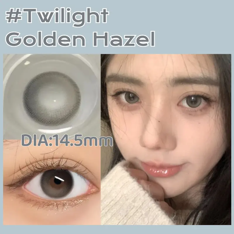 Twilight Seri Wolf Grey Golden Hazel Moonstone 14.2/14.5mm [minus0-6.00] Gray Brown Contact lens Soflen Lensa Softlen 2
