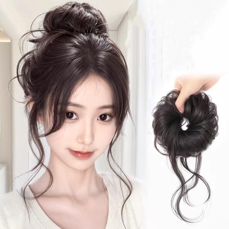 Tóc Giả Đầu Wanzi, Bao Gồm Dây Buộc Tóc, Cuộn Dây, Râu Rồng Nhẹ Nhàng, Nụ Hoa, Đầu Wanzi Bên, Tóc Mô Phỏng, Túi Tóc Giả Trung Quốc Mới 4
