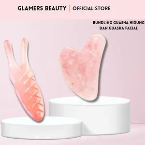 Glamersbeauty - Bundling Guasha Hidung dan Guasha (Pink dan Hijau)