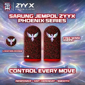 Sarung Jempol Finger Sleeve STM X ZYYX PHOENIX SERIES Logo Reflectif Hologram Aksesoris Gaming Freefire & Mobile Legends Responsif
