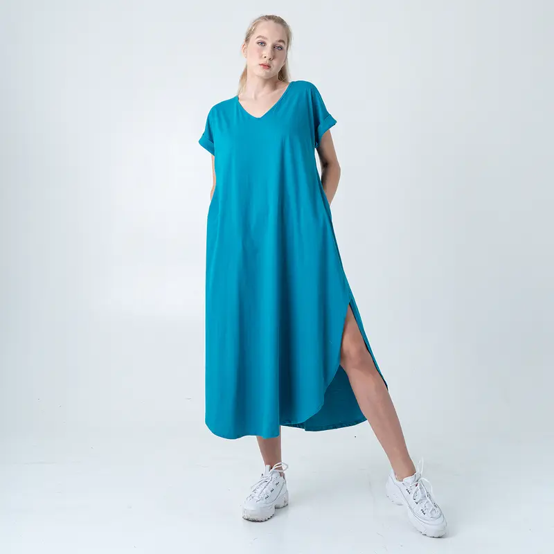 Simplyrooms Daisy Homedress Dress Casual Kantong Kaos Panjang Samping Tangan 0