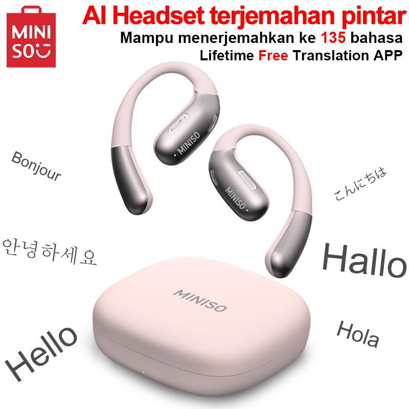 Mendukung 135 headset terjemahan bahasa MINISO X28 AI Smart Translation Shop Tokopedia