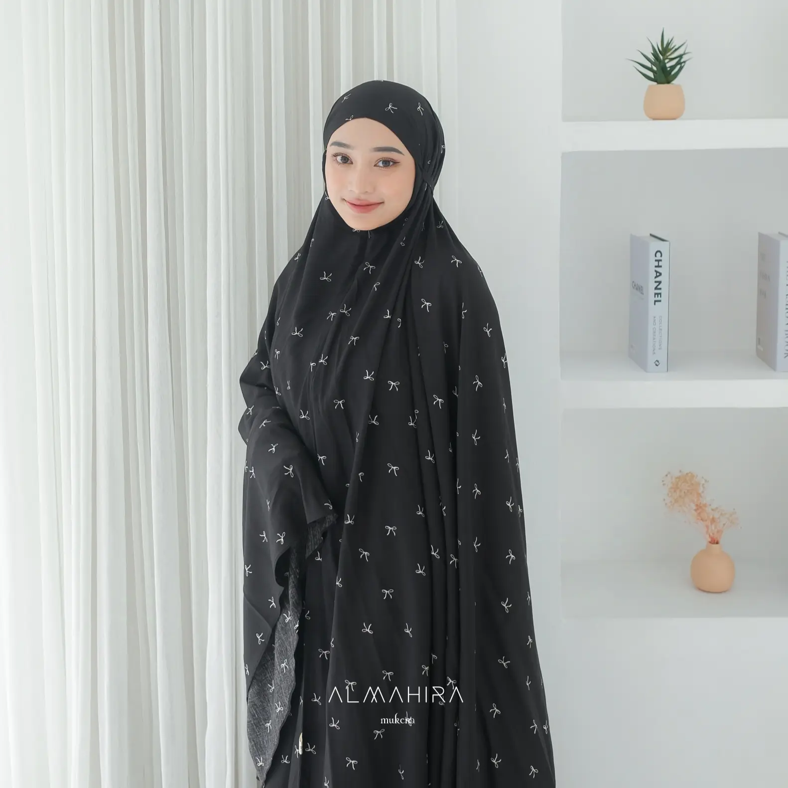 Mukena Coquette Ribbon Pita | Mukena Rayon Premium Dewasa Jumbo | Mukena 2in1 Resleting Dagu