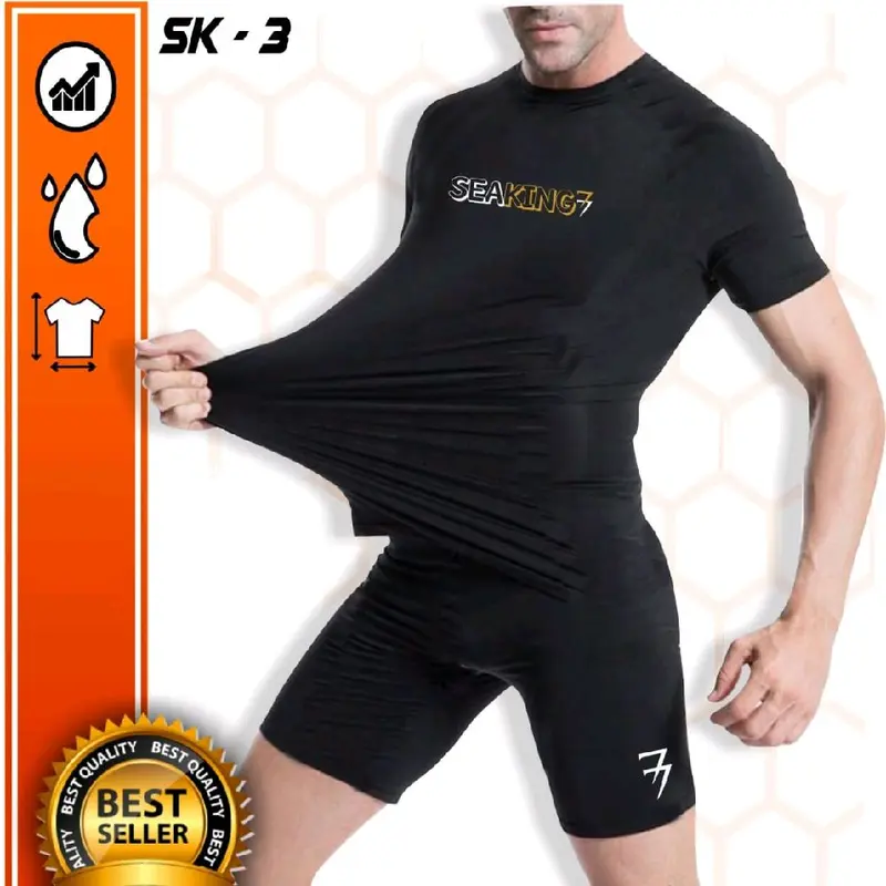 Setelan Baju renang pria - kaos renang dan celana renang pendek paket isi 2pcs 0