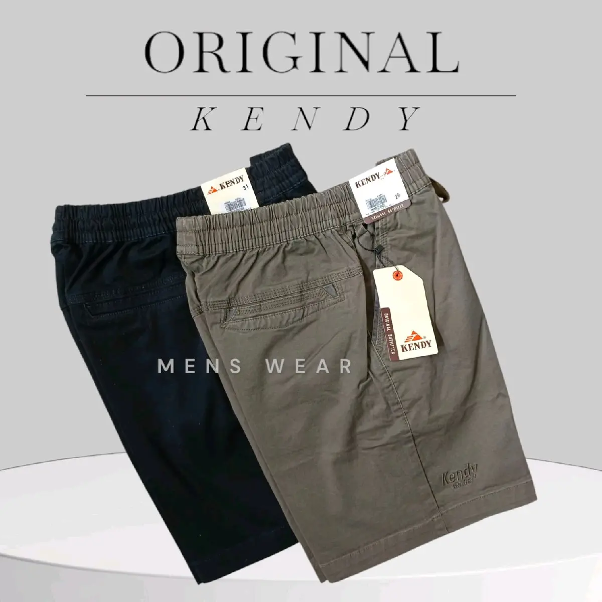 CELANA KENDY PENDEK POLOS PINGGANG KARET PRIA 27-38