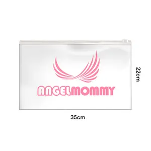 ANGEL MOMMY Kantong Kemasan Elegan 35*22mm dengan Desain Sayap Cantik dan Logo Merah Muda