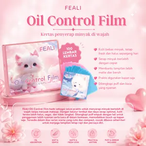 FEALI Oil Control Film Kertas Minyak Wajah Portable - Oil Control 3in1 Kertas Minyak + Puff + Cermin